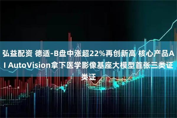 弘益配资 德适-B盘中涨超22%再创新高 核心产品AI AutoVision拿下医学影像基座大模型首张三类证